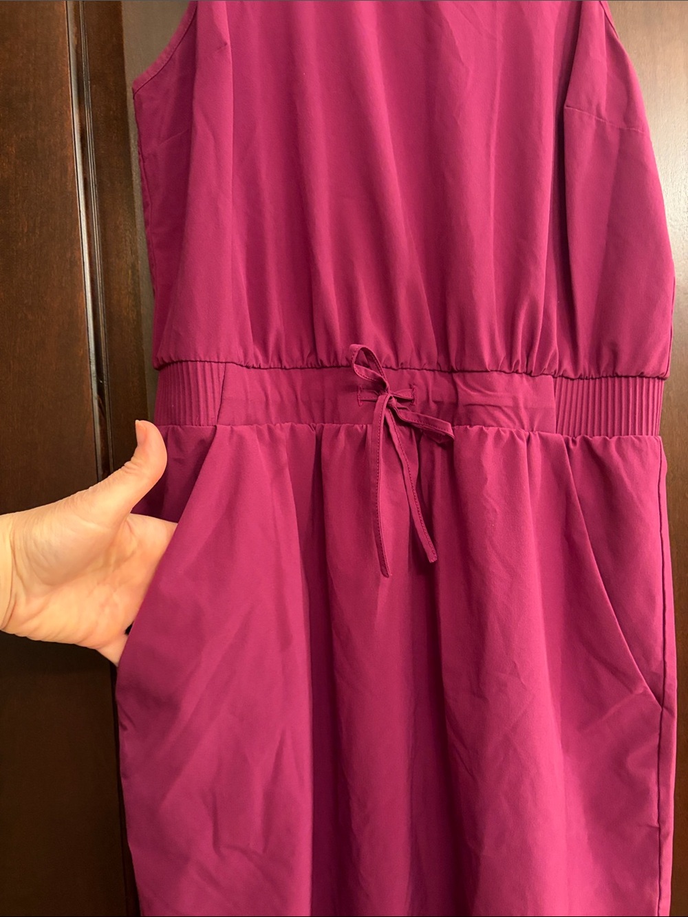 all in motion Fuchsia Pink Sleeveless Drawstring Mini Dress - Picture 2 of 5